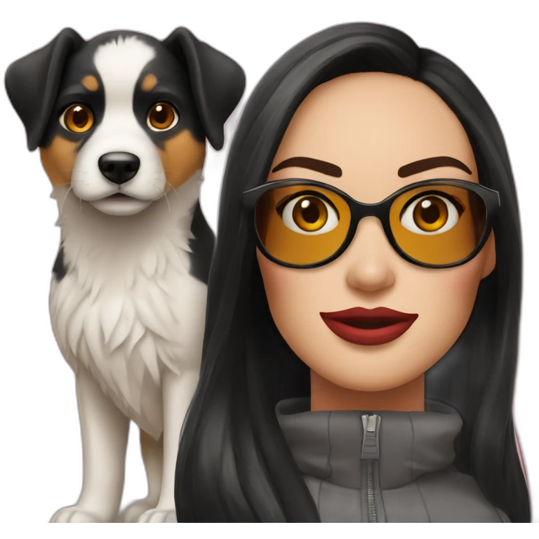 Megan Fox con lentes y perro snautser emoji