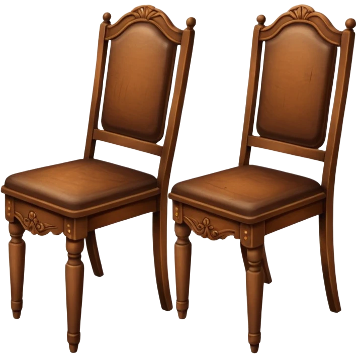 antique matrix brown chair front and backview emoji
