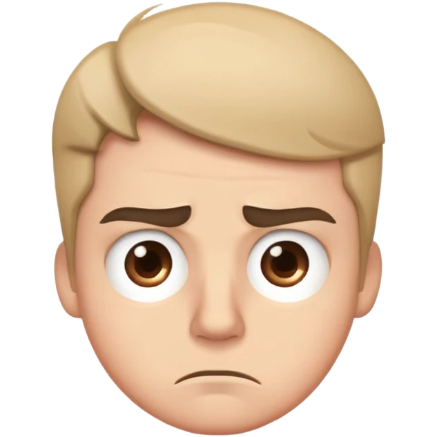 Annoyed emoji with squinted eyes and one eyebrow raised emoji