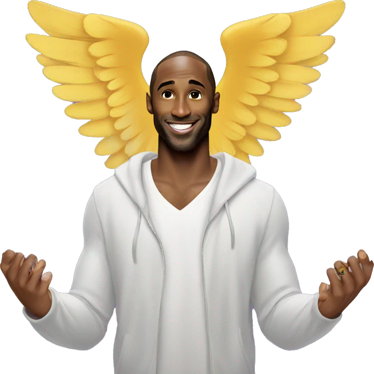 kobe bryant with big angel wings emoji