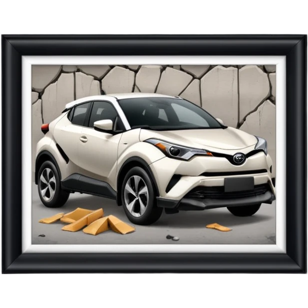 toyota chr accidentée mur emoji