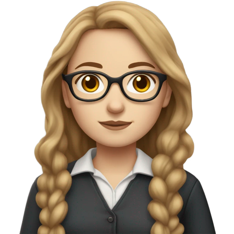 White Girl with Light brown hair, Glasses, Harry Potter Style emoji