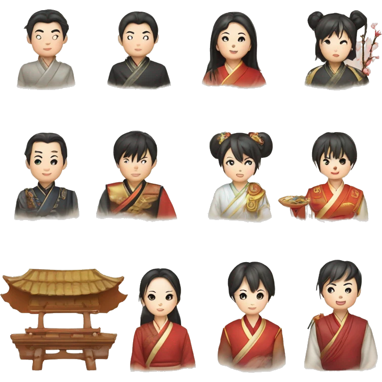 庄子,中国古人,微笑、宽额、剑眉、丹凤眼、清瘦、高颧骨、飘逸 emoji