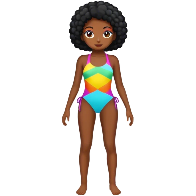 black girl with swimsuit emoji