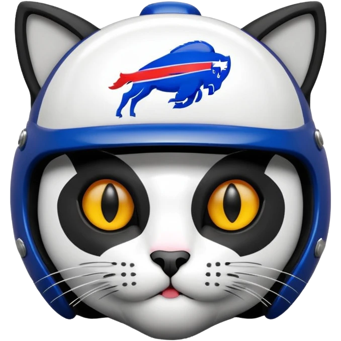buffalo bills helmet on black and white cat emoji