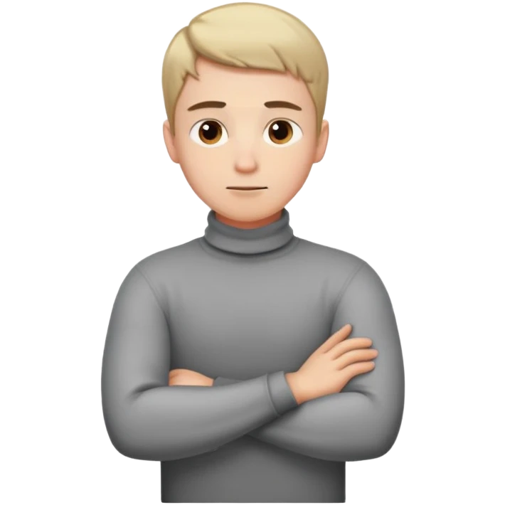 Guy with arms crossed around his neck emoji