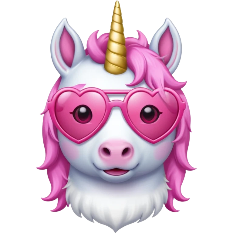 Unicorn wearing heart sunglasses  emoji
