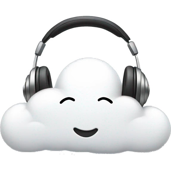 A relaxed-looking cloud wearing headphones emoji