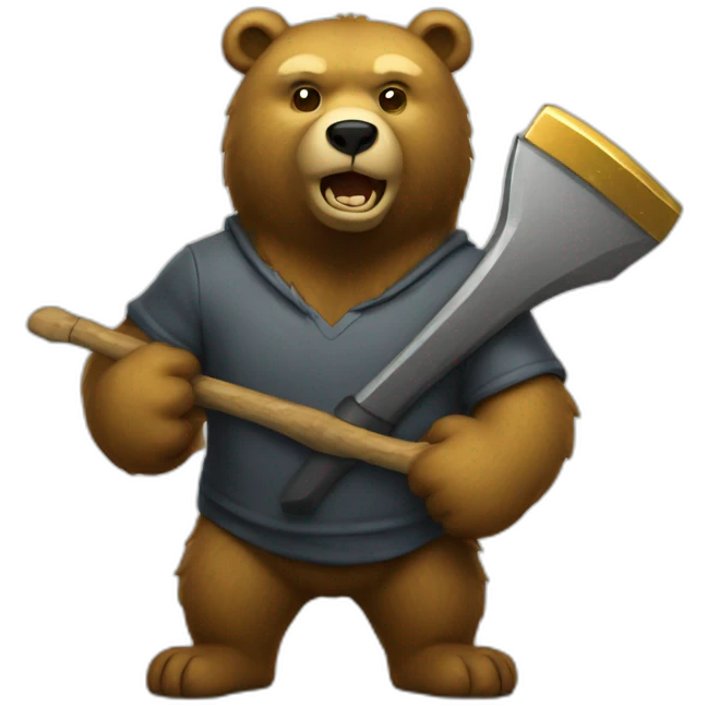 bear with pickaxe gold emoji
