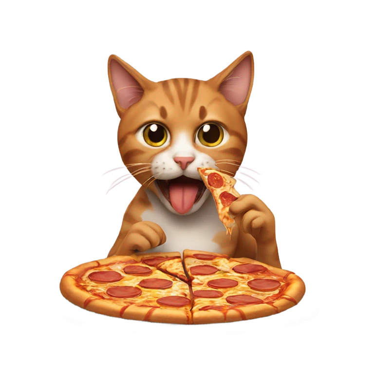 cat eating pizza emoji