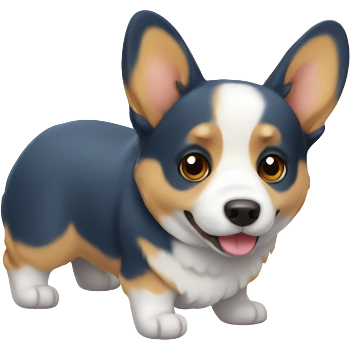 Blue Cute corgi emoji