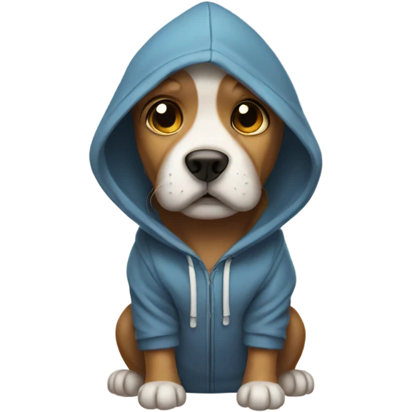 Dog wearing hoodie emoji