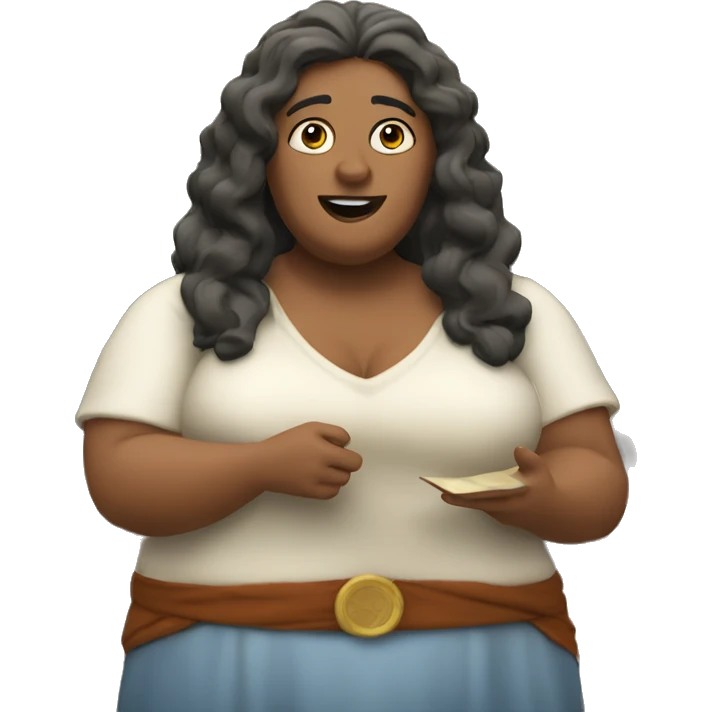 Fat woman teaching a class about The Odyssey emoji