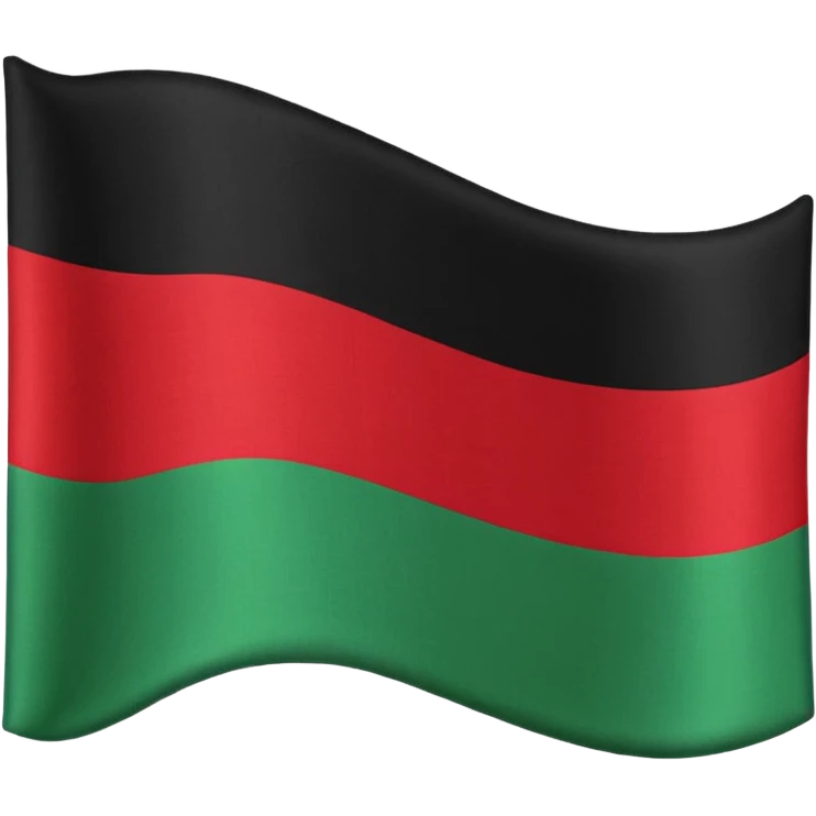 plain Flag with Red, Black and Green horizontal stripes flag  with no flag pole emoji