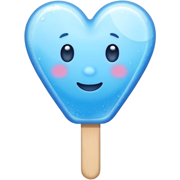 blue heart with a popsicle emoji