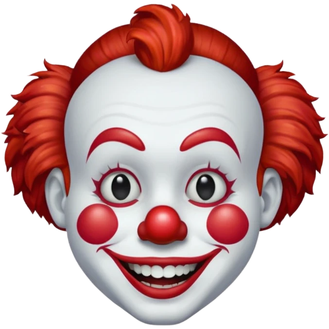 red glitter clown emoji
