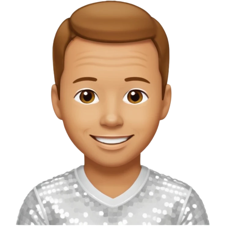 Donnie Wahlberg from NKOTB with golden brown hair, white sequin outfit emoji