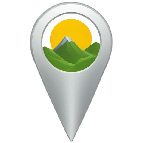 location pin with mountain inside emoji