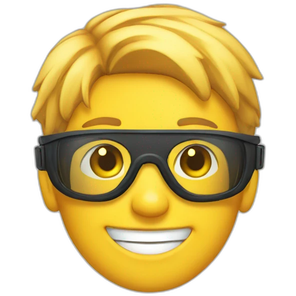 A boy smiling face with goggles emoji