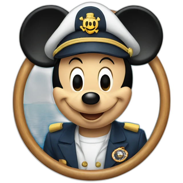 Mickey Mouse as a boat captain emoji