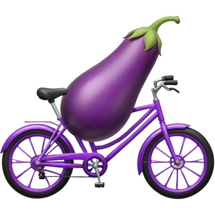 a eggplant on a bike  emoji