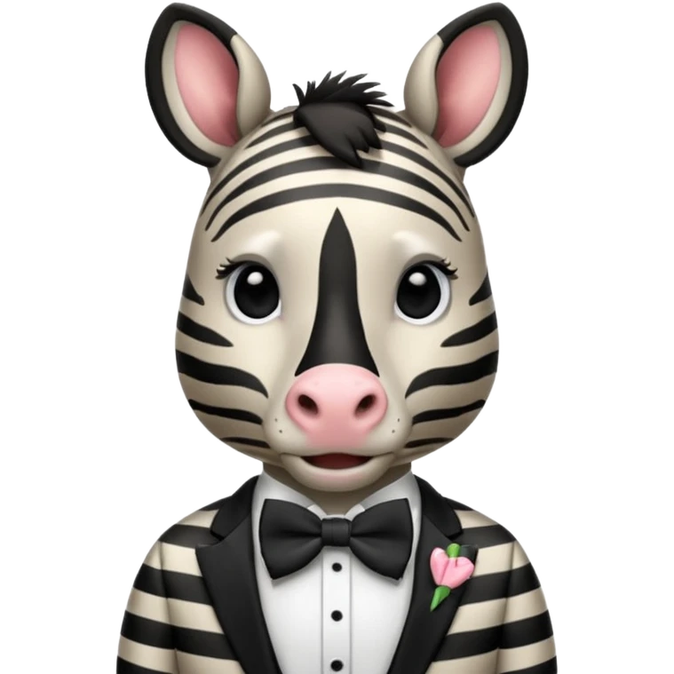 Zebra with bow tie emoji