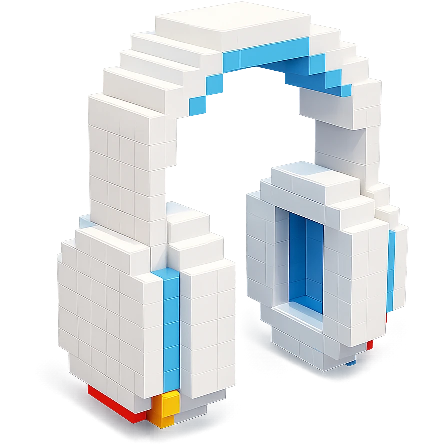 full-size white headphones emoji