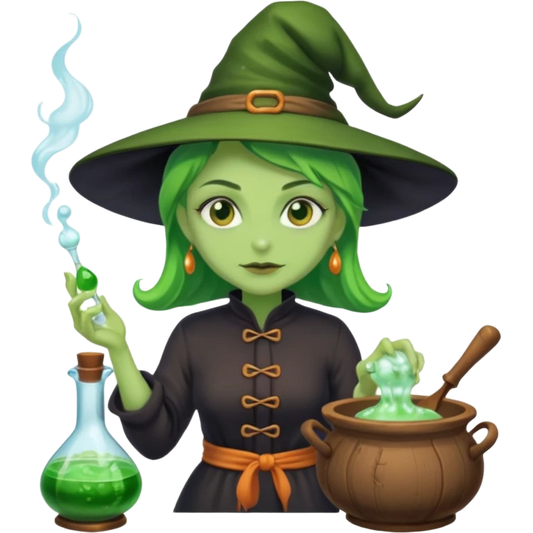 green witch cooking potion emoji