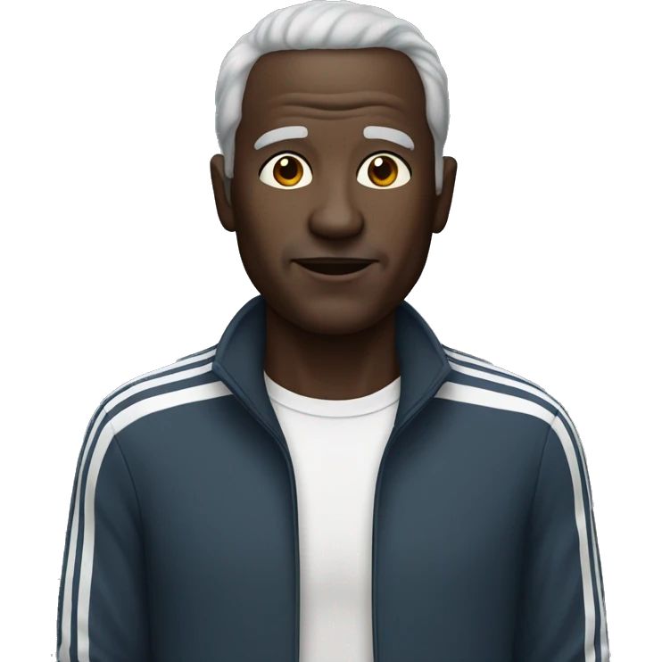 older dark skinned man in a track suit emoji