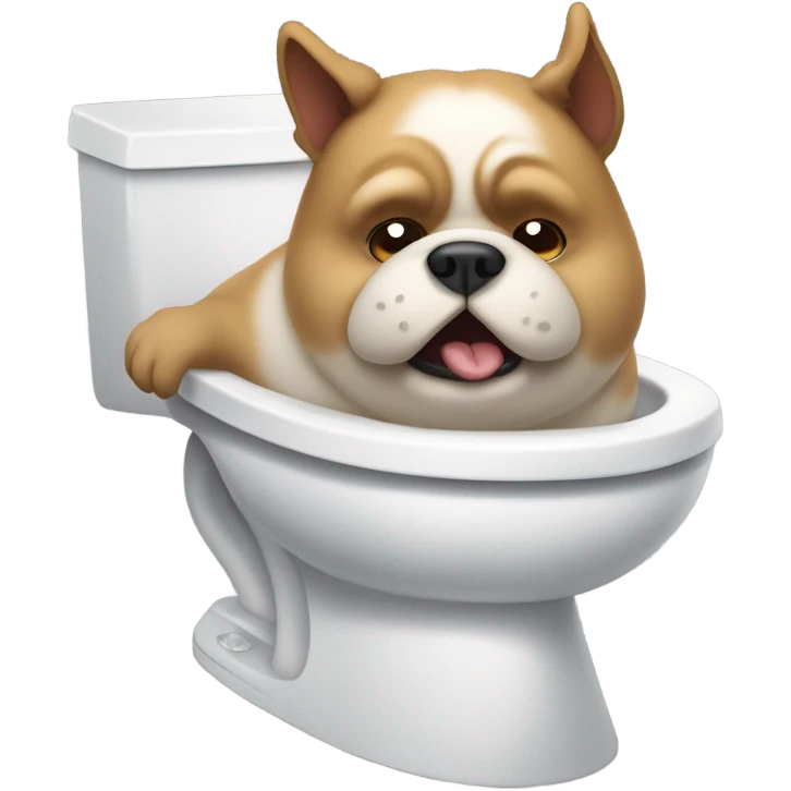 fat dog stuck in toilet emoji