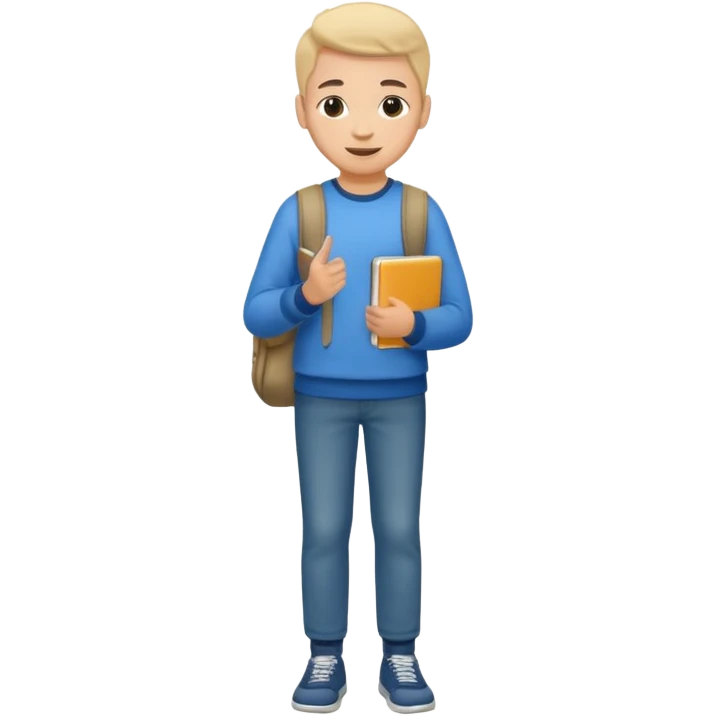 estudiante cuerpo completo feliz  emoji