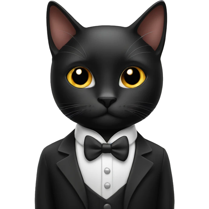 Black cat with tuxedo￼ emoji  emoji