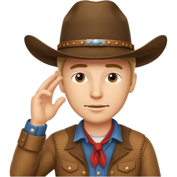 Cowboy tipping his hat. TIPPING HIS HAT. Where the fuck does the cookie come from idiot? emoji