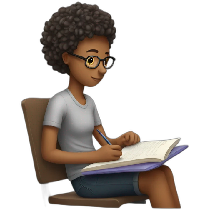 student studying comfortable emoji