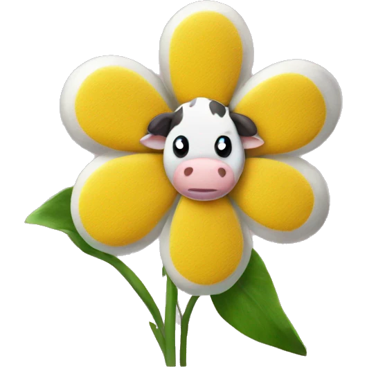 Cow print flower emoji