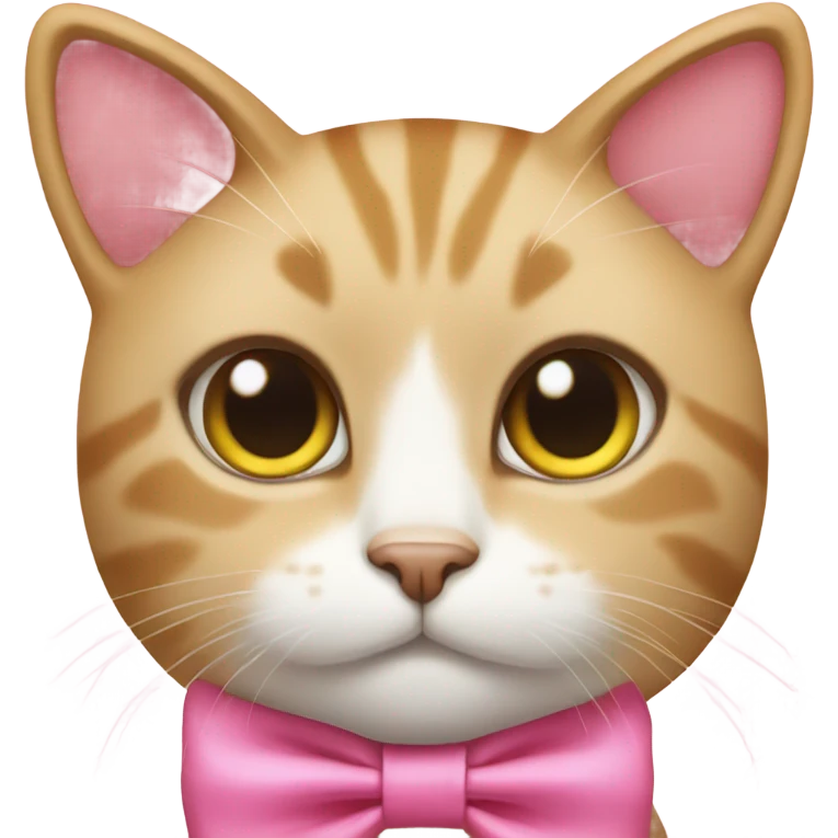 A cat with a pink bow emoji