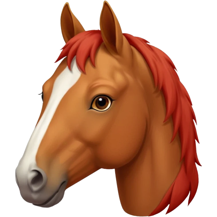 Red dun horse with a small white marking on his face emoji