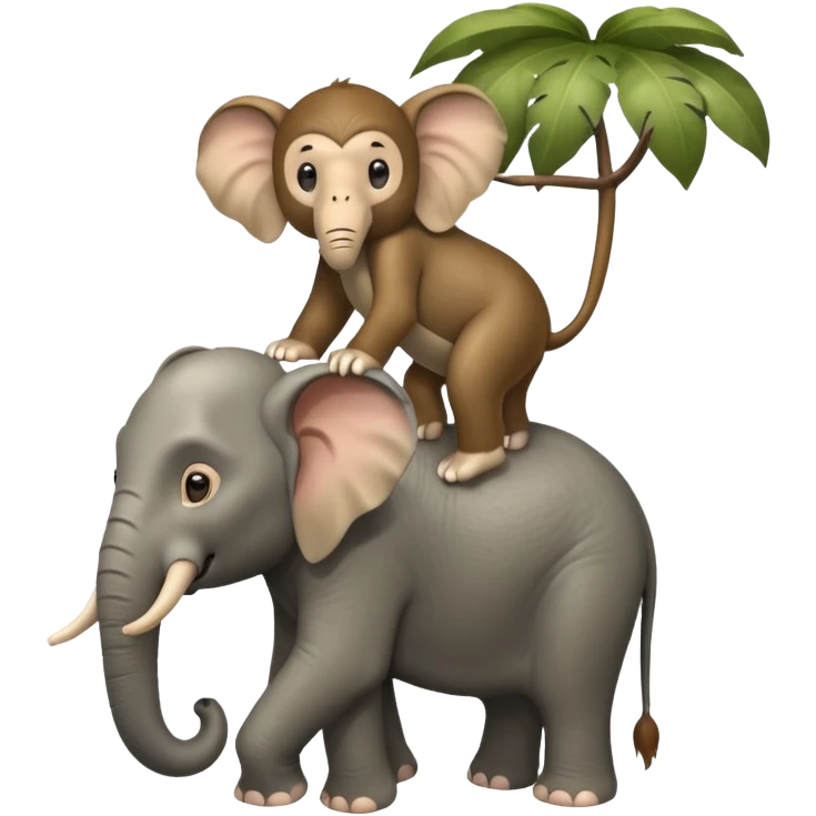 Elephant on monkey  emoji