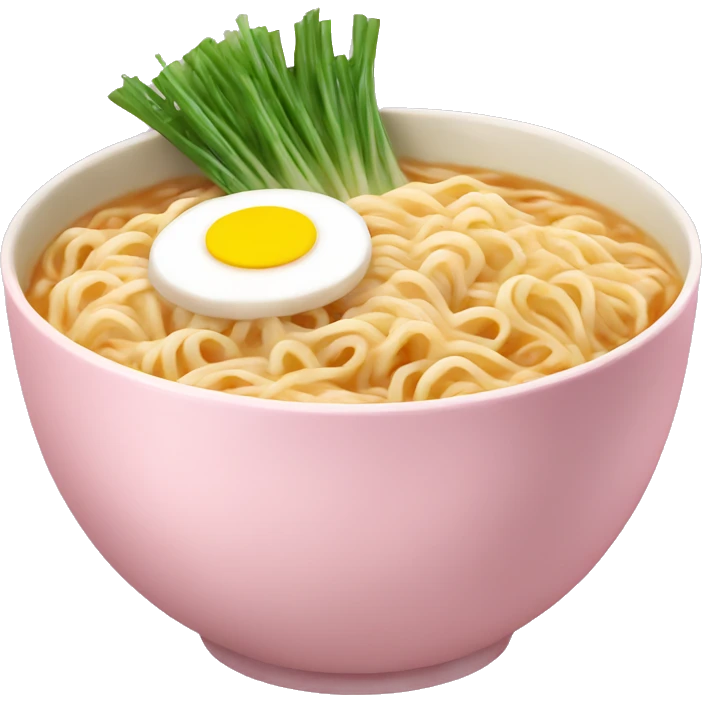 Ramen in a light pink bowl emoji