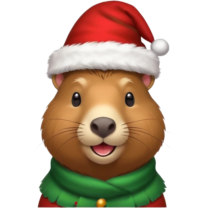 Capybara con gorrito de navidad emoji