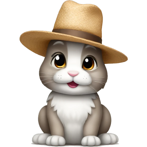 Bunny wearing a hat emoji