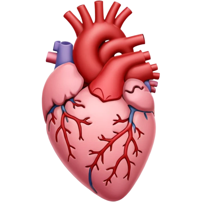 anatomic heart, light pink, variation 2 emoji