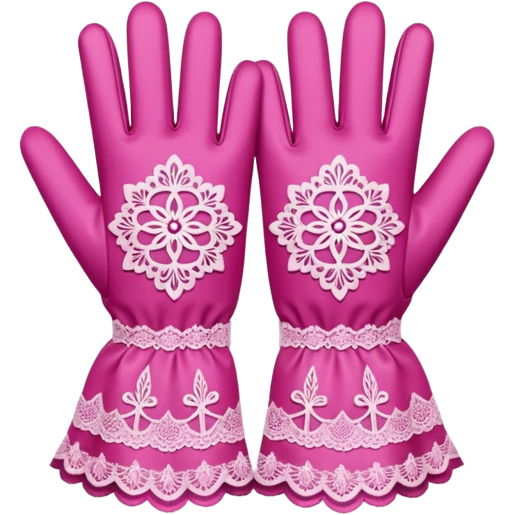victorian gloves lace pattern pink emoji