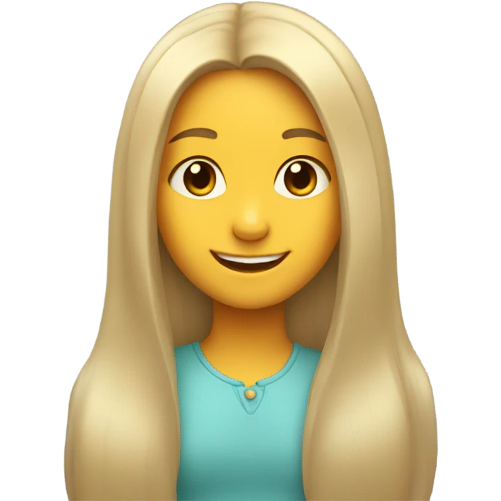 smiling girl with long hair emoji