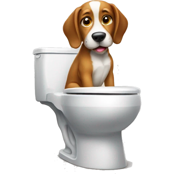 Dog sitting on the toilet  emoji