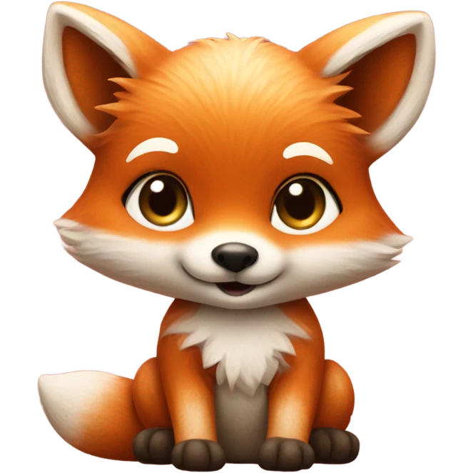Detailled and photorealistic Baby fox with a big heart emoji