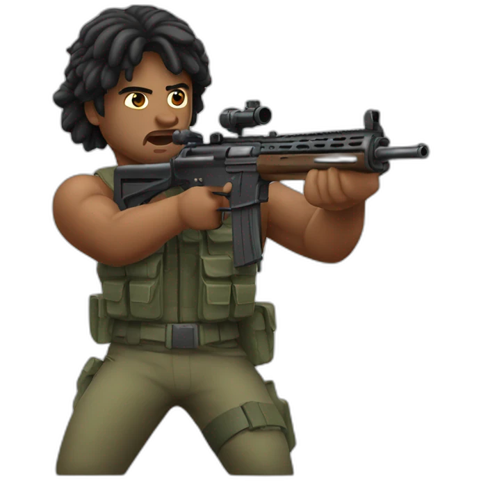 rambo shooting emoji