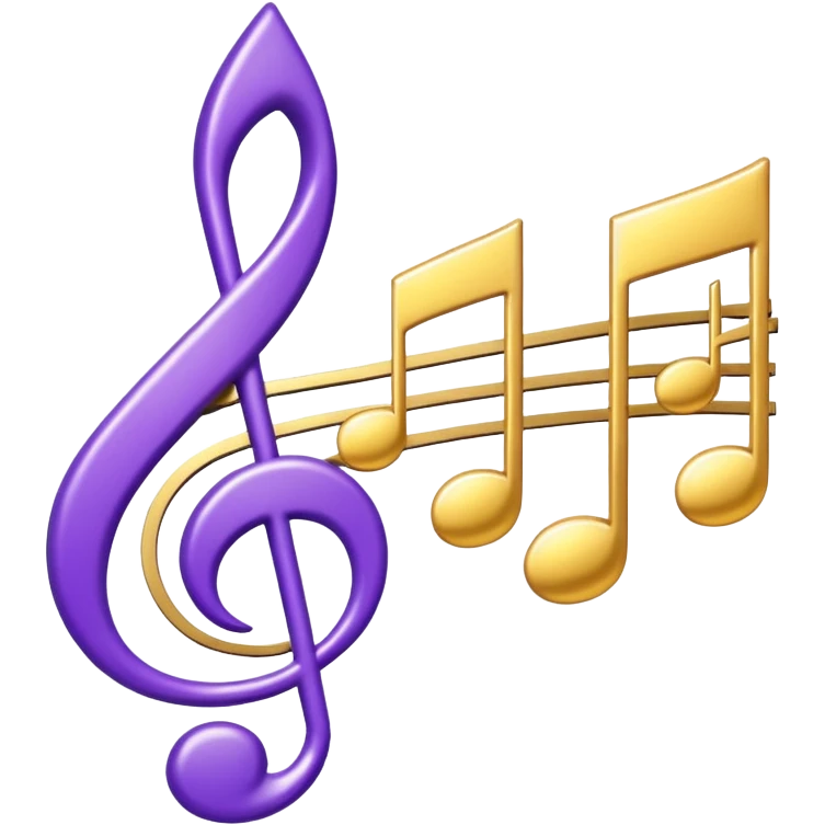 mystical object purple and gold music emoji