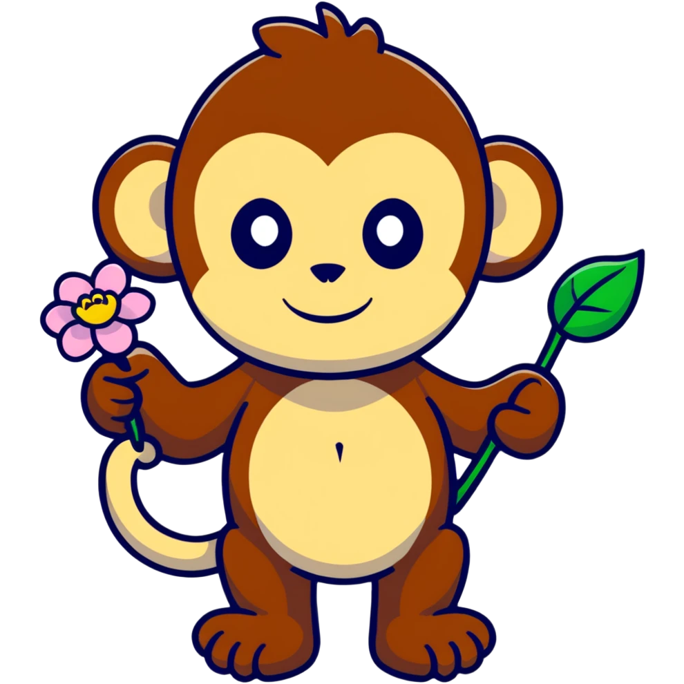 monkey holding a flower emoji