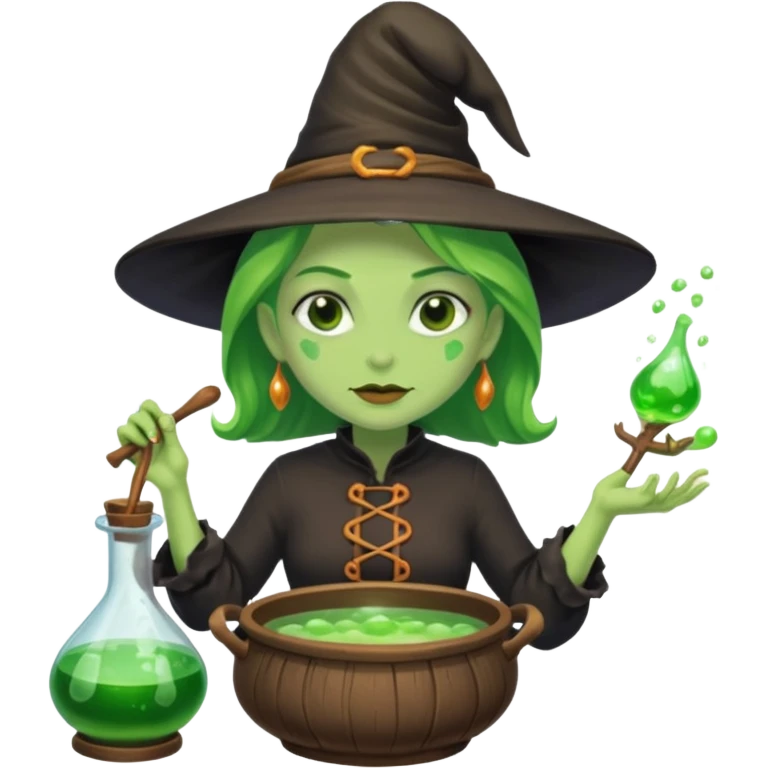 green witch cooking potion emoji